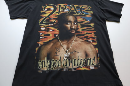 1990s Tupac Euro Bootleg "Only God Can Judge Me" Memorial T-Shirt – L