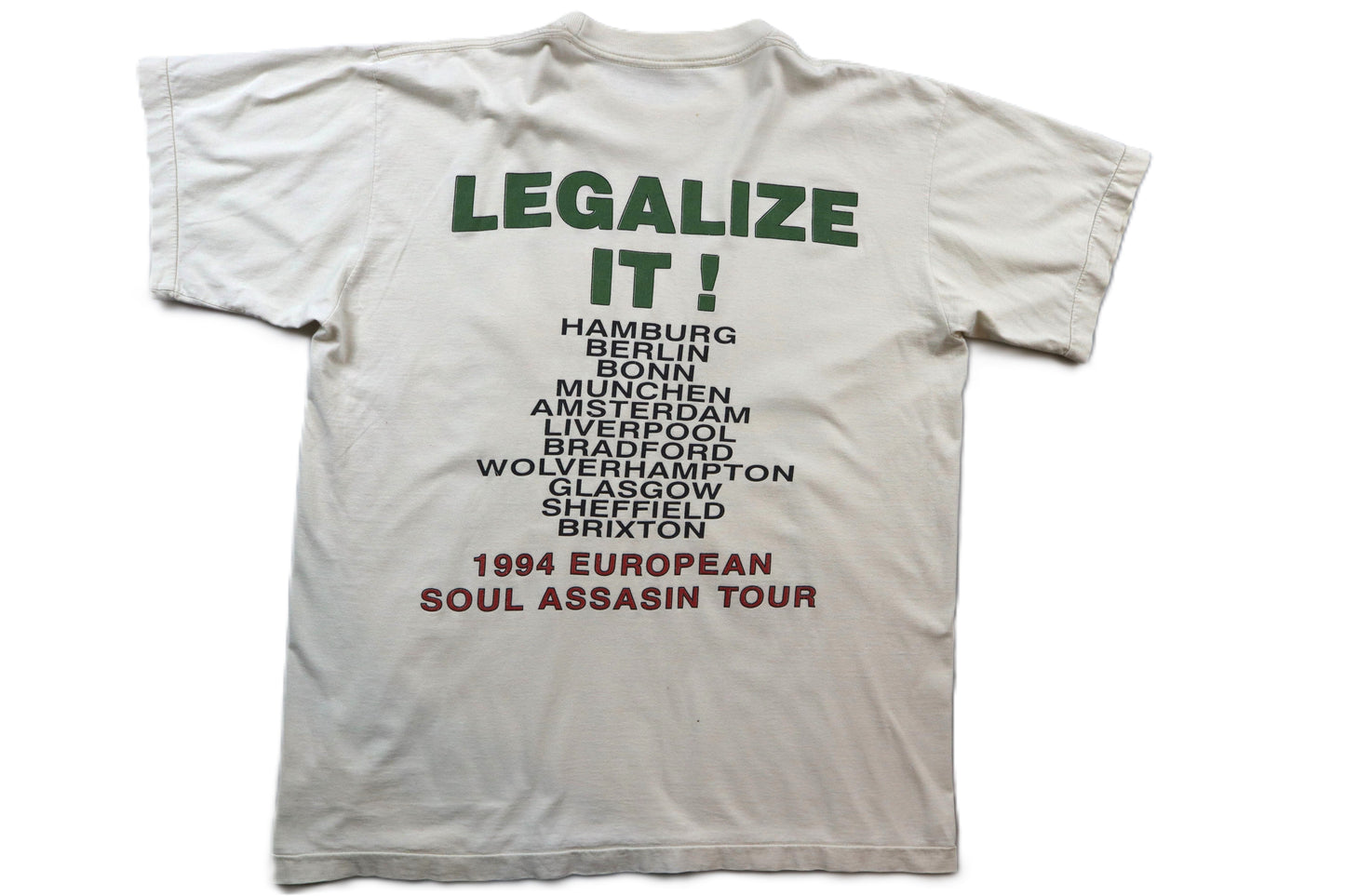 Camiseta Cypress Hill “Legalize It!” Soul Assasin Euro Tour del 94 (L/XL)