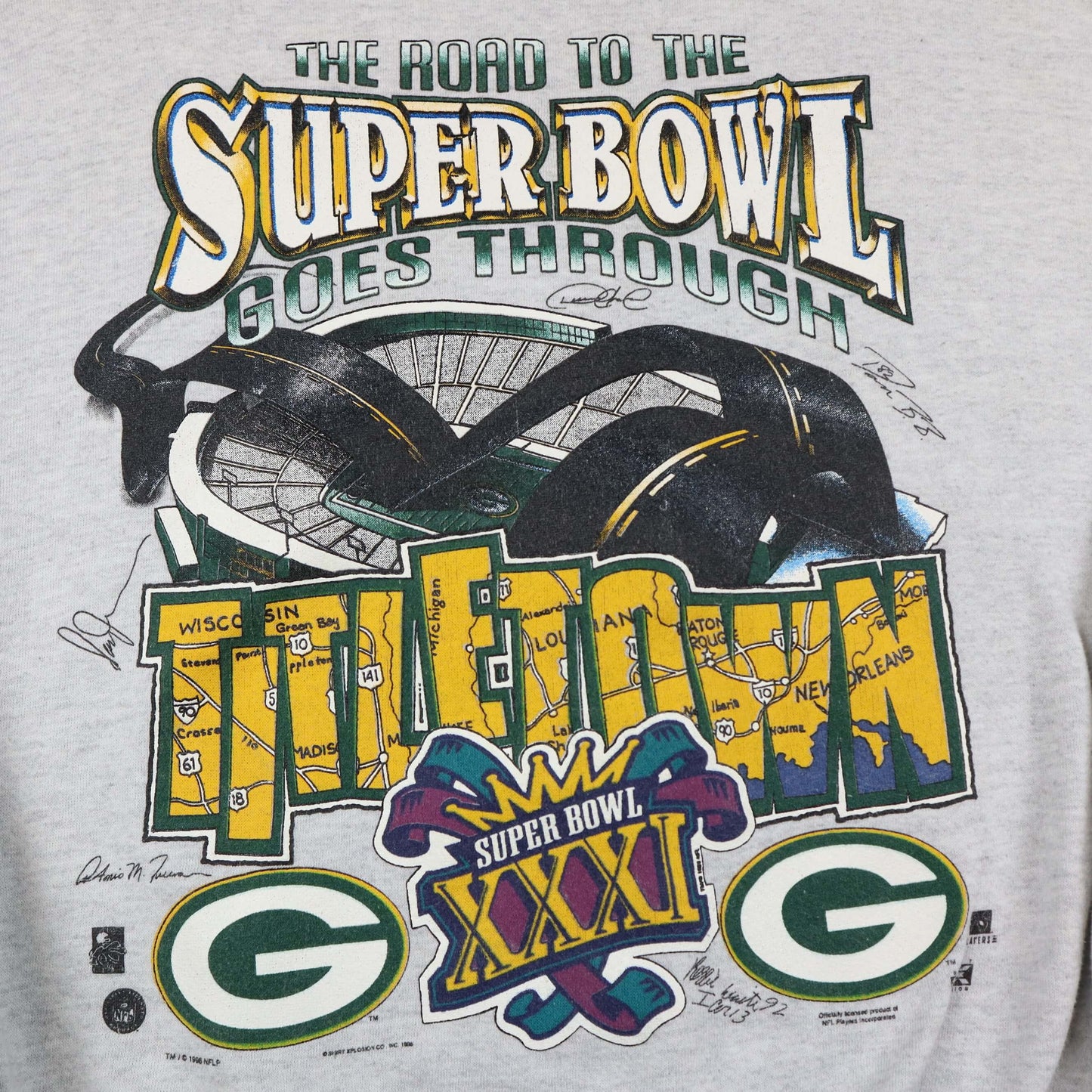 '96 Packers "Titletown" Super Bowl XXXI Sweater (XL)