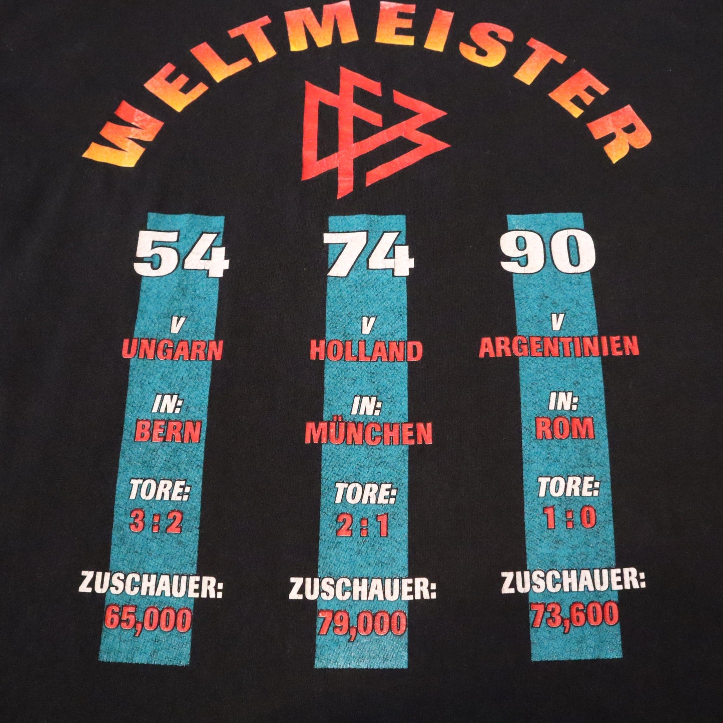 '90 Adidas "Deutschland Weltmeister 54/74/90" T-Shirt (L/XL)