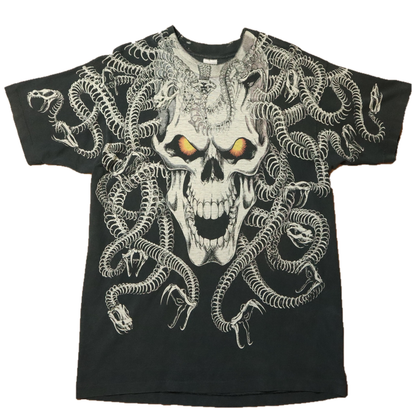 1993年 Liquid Blue "Medusa Skull & Snakes" ヴィンテージTシャツ (L/XL)